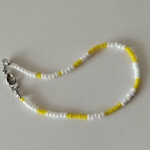 Yellow and White Beaded Bracelet, Gemini 2 Bracelet